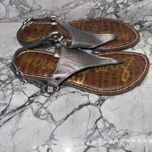 Sam Edelman Women’s Size 7 Greta Silver Slingback Metallic Sandals